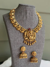 Load image into Gallery viewer, Lakshmi Ji Peacock Multicolor Real Kemp Stone Necklace set
