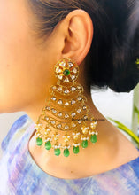 Load image into Gallery viewer, Ahika Tyaani Inspired Layered Chaandbaali Jhumka Shaded Pearl Statement Earrings
