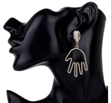 Load image into Gallery viewer, Abstract Hand Golden Earrings for women IDW
