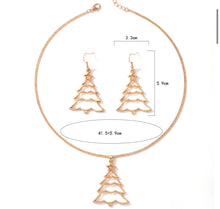 Load image into Gallery viewer, Christmas Golden Tree  Necklace set IDW
